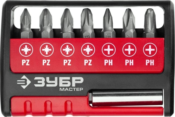 Набор бит ЗУБР МАСТЕР биты "мх-8", cr-v [26089-H8]