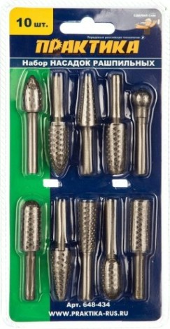 Набор бор-ферз по дереву ПРАКТИКА 10 шт. 6 мм 648-434 [648-434]