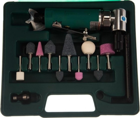 Набор бормашинка пневматическая JONNESWAY JAG-0913RMK 18000 об/мин., патрон 3/6, L-155 с насадками [048527]