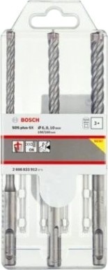 Набор буров BOSCH 3 шт. SDS-plus 5X 6/8/10 100/160 мм [2608833912]