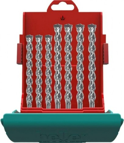 Набор буров HELLER по бетону sds-plus bionic pro: 5, 6, 8x110 мм + 6, 8, 10, 12x160 мм (7 пр.) [TD16315]