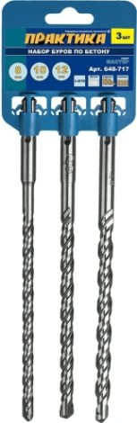 Набор буров ПРАКТИКА "Мастер" SDS-plus 8,10,12х210 мм, 3 шт [648-717]