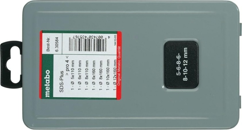 Набор буров SDS-plus METABO 5-6-6-8-8-10-12 мм (7 шт.) [630584000]