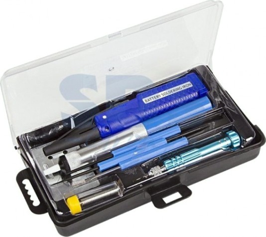 Набор для пайки REXANT П0167 №15 (паяльник 8вт, оловоотсос, подставка, припой, [12-0167]