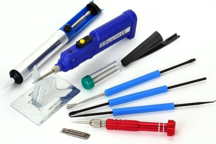 Набор для пайки REXANT П0167 №15 (паяльник 8вт, оловоотсос, подставка, припой, [12-0167]