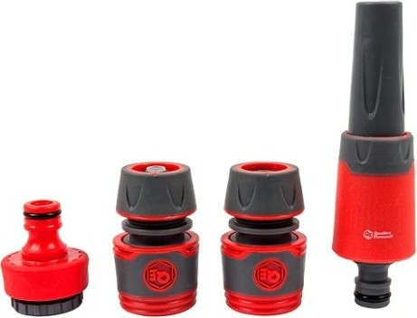 Набор для полива QUATTRO ELEMENTI 4 предмета. соединитель 1/2"-2 шт., штуцер 1/2" и 3/4", насадка м [646-195]