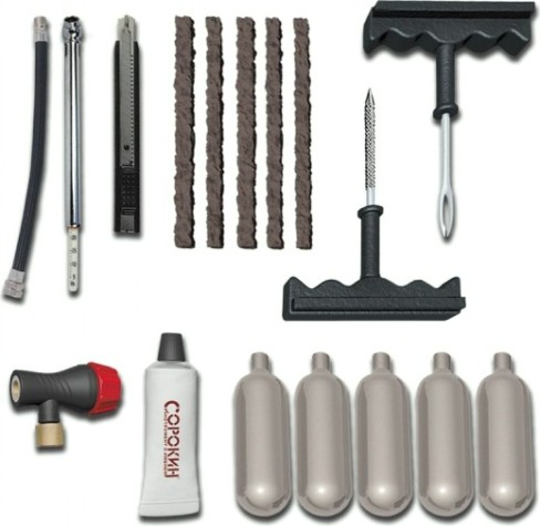 Набор для ремонта бескамерных шин СОРОКИН 40.100 с балонами, в кейсе Набор для ремонта бескамерных шин СОРОКИН 40.100 с балонами, в кейсе