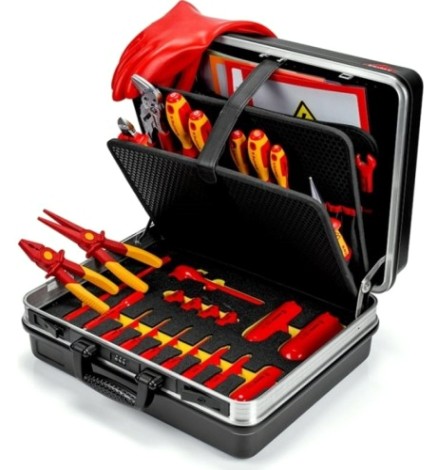 Набор электромонтажного инструмента KNIPEX KN-002105EV для обслуживания электромобилей,в кейсе,29 предм. Набор электромонтажного инструмента KNIPEX KN-002105EV для обслуживания электромобилей,в кейсе,29 предм.
