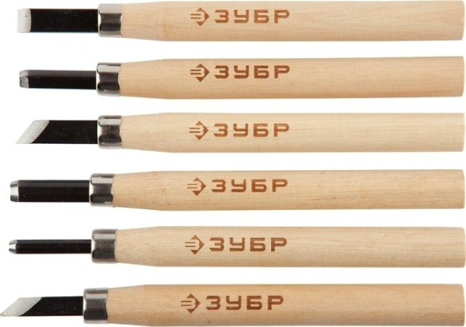 Набор фигурных стамесок ЗУБР "ЭКСПЕРТ" 6 преметов 18375-Н6