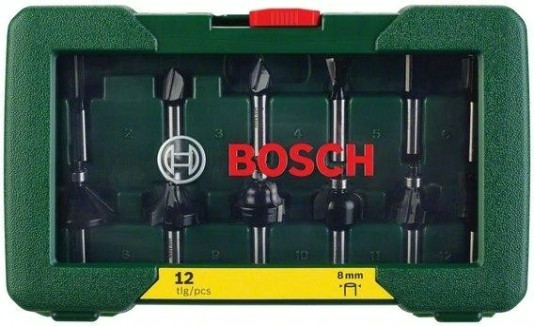 Набор фрез по дереву BOSCH 12 НМ-ФРЕЗ SET 8 мм-ХВ. [2607019466]