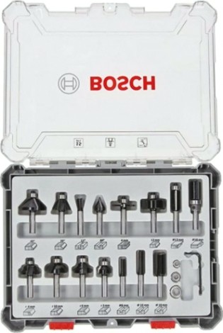 Набор фрез по дереву BOSCH 15 НМ-ФРЕЗ SET 6 мм-ХВ [2607017471]