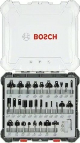 Набор фрез по дереву BOSCH 30 НМ-ФРЕЗ SET 6 мм-ХВ [2607017474]