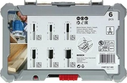 Набор фрез по дереву BOSCH 6 НМ-ФРЕЗ SET 6 мм-ХВ [2607017465]