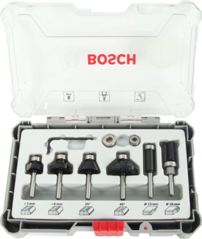 Набор фрез по дереву BOSCH 6 НМ-ФРЕЗ SET 6 мм-ХВ [2607017468]