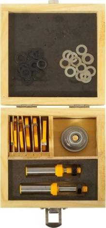 Набор фрез по дереву ЭНКОР кромочных фальцевых, 4диска,2хв.12мм [10593]