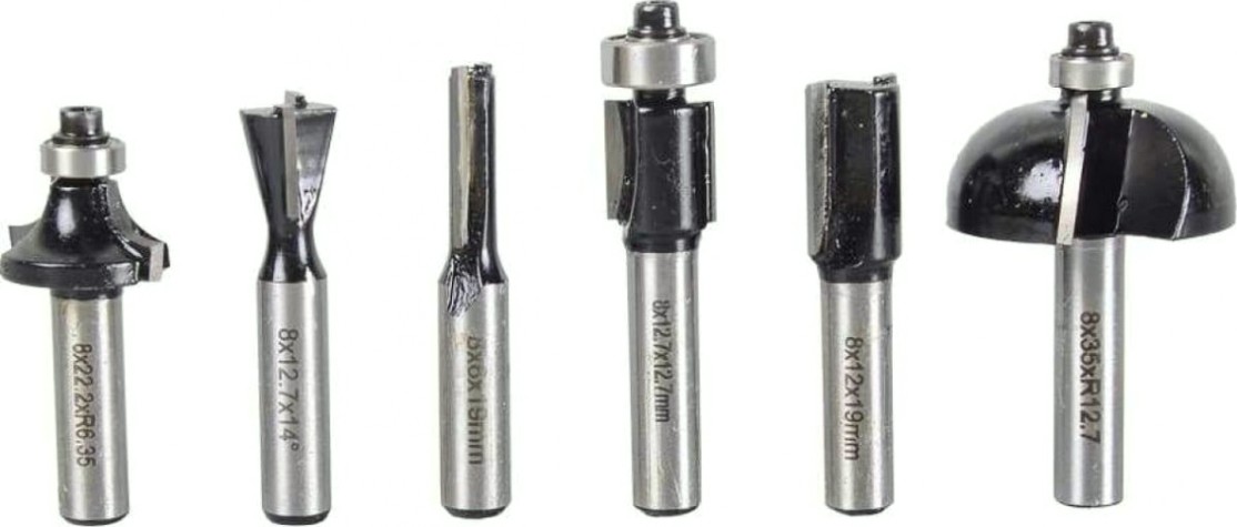 Набор фрез по дереву ВИХРЬ 6шт.(хвостовик 8мм), кейс [73/10/6/20]