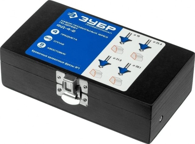 Набор фрез по дереву ЗУБР ПРОФЕССИОНАЛ 4 шт. [28795-H4-2]