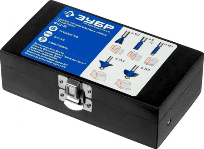 Набор фрез по дереву ЗУБР ПРОФЕССИОНАЛ 6 шт. [28795-H6]