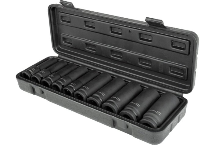 Набор головок 1/2" AV Steel AV-721410 ударных удлиненных, 10-24мм, 10 предм.