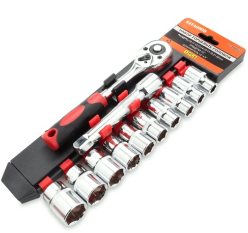 Набор головок 1/2" GOODKING T-1212 торцевых с трещоткой, 12 предметов