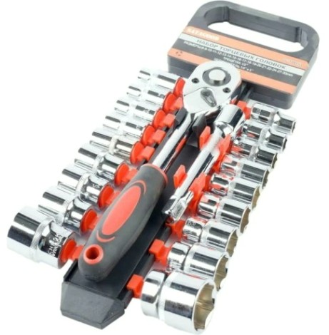 Набор головок 1/2" GOODKING T-1220 торцевых с трещоткой, 20 предметов