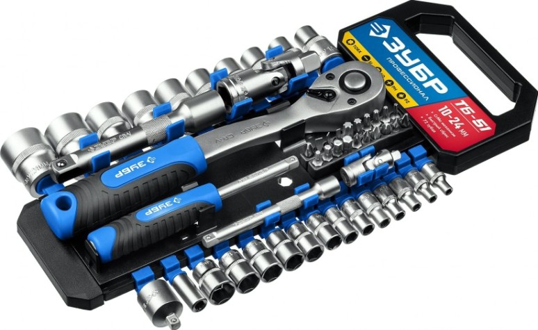 Набор головок 1/2" и 1/4" ЗУБР Профессионал ТБ-51 51 пред. [27647-H50]