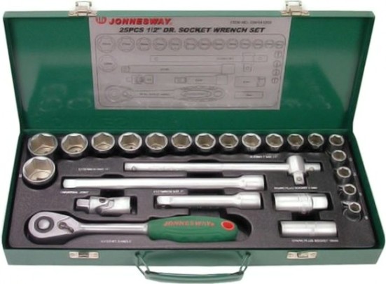 Набор головок 1/2" JONNESWAY S04H4125S 1/2"DR, 10-32 мм, 25 предметов [047223]