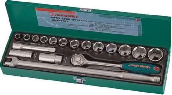 Набор головок 1/2" JONNESWAY S04H419S 1/2"DR, 11-32 мм, 19 предметов [047432]