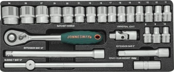 Набор головок 1/2" JONNESWAY S04H4724S 1/2"DR, 8-34 мм, 24 предмета [047483]
