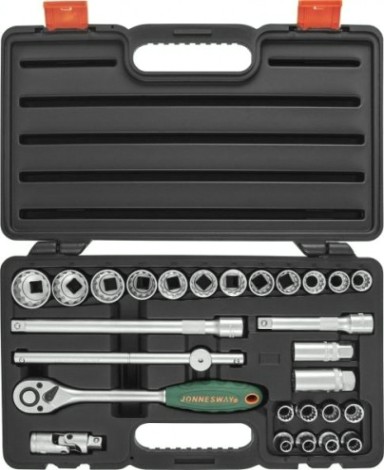 Набор головок 1/2" JONNESWAY S68H4127S 1/2"DR Super Tech, 27 предметов [048861]