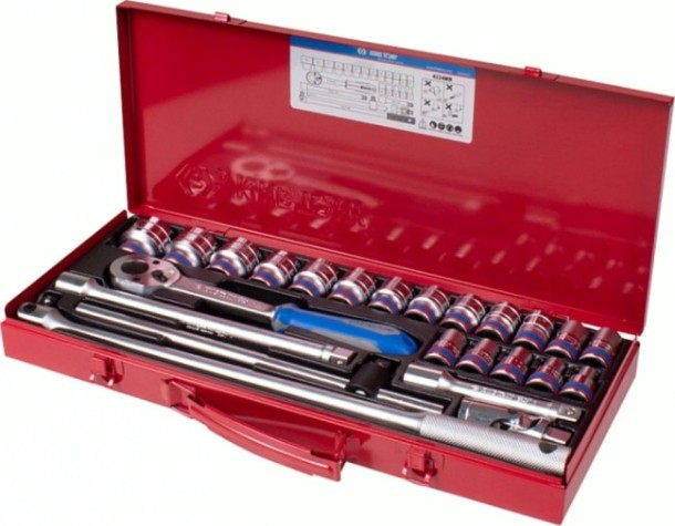 Набор головок 1/2" KING TONY 4324MR шестигранные, 10-32 мм, 24 предмета