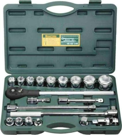 Набор головок 1/2" KRAFTOOL 20 предм truck 20 торцевых для крупногабаритной техники [27895-H20_z01]