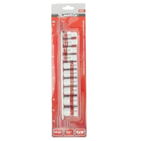 Набор головок 1/2" MATRIX 13597 универсальных торцевых 10 шт.