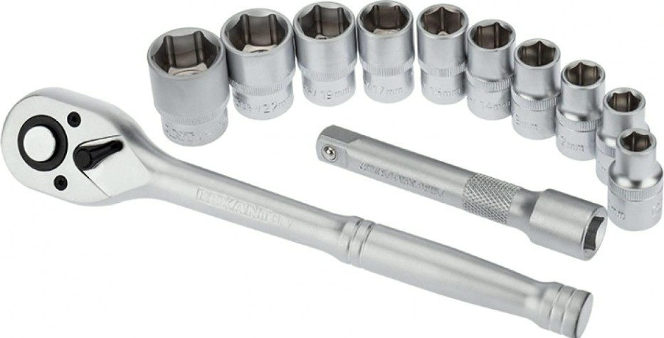 Набор головок 1/2" REXANT 12-8301 торцевых, с трещоточным ключом, 12 предметов