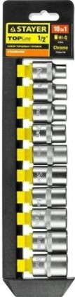 Набор головок 1/2" STAYER RSS 10L 10 предметов 27755-H10 [27755-H10]