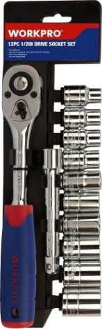 Набор головок 1/2" WORKPRO WP202558 с принадлежностями 12 шт. Набор головок 1/2" WORKPRO WP202558 с принадлежностями 12 шт.