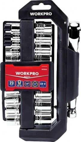 Набор головок 1/4" 3/8" WORKPRO WP202555 с принадлежностями 23 шт. Набор головок 1/4" 3/8" WORKPRO WP202555 с принадлежностями 23 шт.