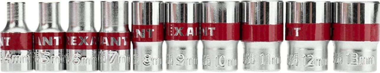 Набор головок 1/4" REXANT 12-8316 торцевых 1/4, шестигранные, CRV, 10 шт. Набор головок 1/4" REXANT 12-8316 торцевых 1/4, шестигранные, CRV, 10 шт.