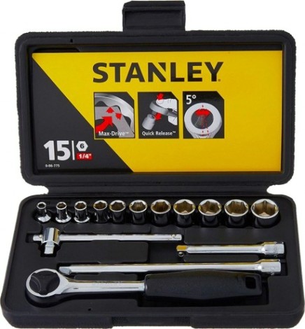 Набор головок 1/4" STANLEY 0-86-775 15 предметов Набор головок 1/4" STANLEY 0-86-775 15 предметов
