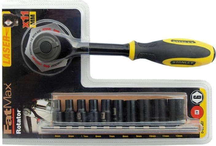 Набор головок 1/4" STANLEY "Rotator" 0-94-607 11 предметов с черным хромированием "Black Chrome" [0-94-607]