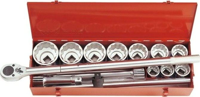 Набор головок 1" KING TONY 8015SR 14 предметов с принадлежностями