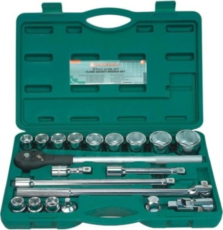 Набор головок 3/4" JONNESWAY S04H6321S (S04H6121S) 3/4"DR, 19-50 мм, 21 предмет [047742]