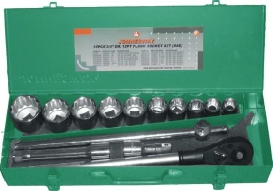 Набор головок 3/4" JONNESWAY S04H6615S (S04H6415S) дюймовых 3/4"DR, SAE 7/8"--2", 15 пр. [048501]