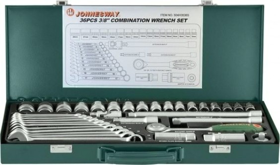 Набор головок 3/8" JONNESWAY S04H3536S 3/8"DR, 36 предметов [047394]