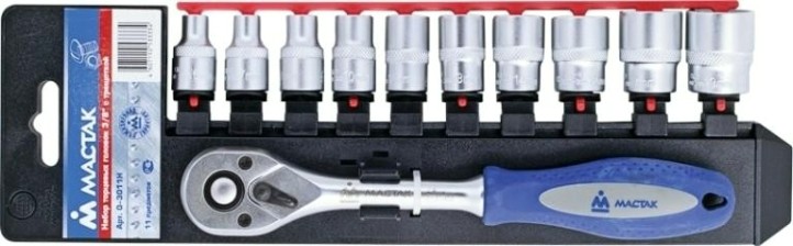 Набор головок 3/8" МАСТАК 0-3011H 3/8", 6-19 мм, 11 предметов