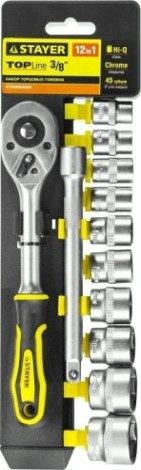 Набор головок 3/8" STAYER RSS 12M 12 предметов 27752-H12 [27752-H12]