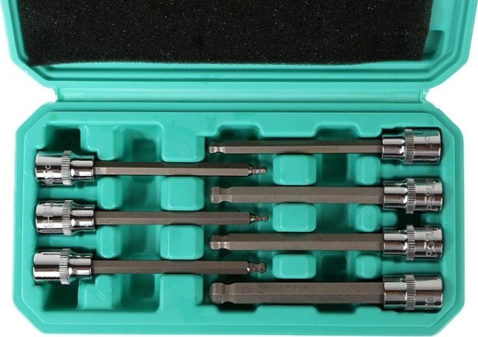 Набор головок 3/8" Sturm 1045-18-B7-110 110 мм hex шар. наконеч 7 шт 3-10 в кейсе