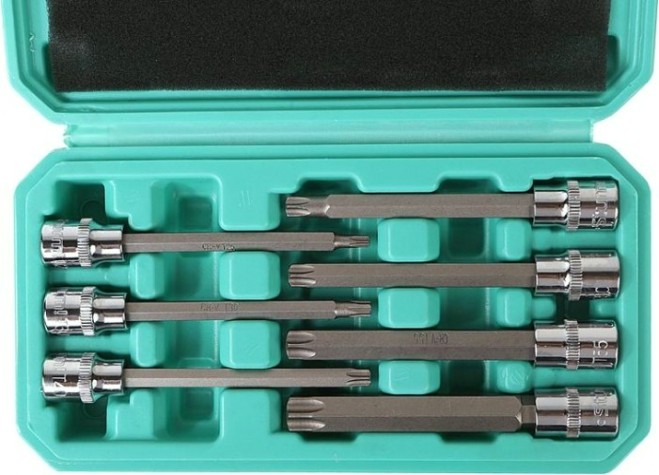 Набор головок 3/8" Sturm 1045-18-T7-110 110 мм torx 7 шт t25-60 в кейсе