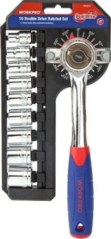Набор головок 3/8" WORKPRO WP202559 10 шт., с трещоткой 2х скоростной Набор головок 3/8" WORKPRO WP202559 10 шт., с трещоткой 2х скоростной