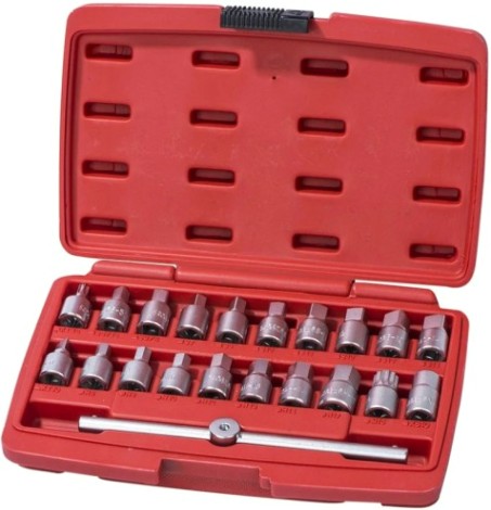 Набор головок для масляных пробок AV Steel AV-920028 21 предмет